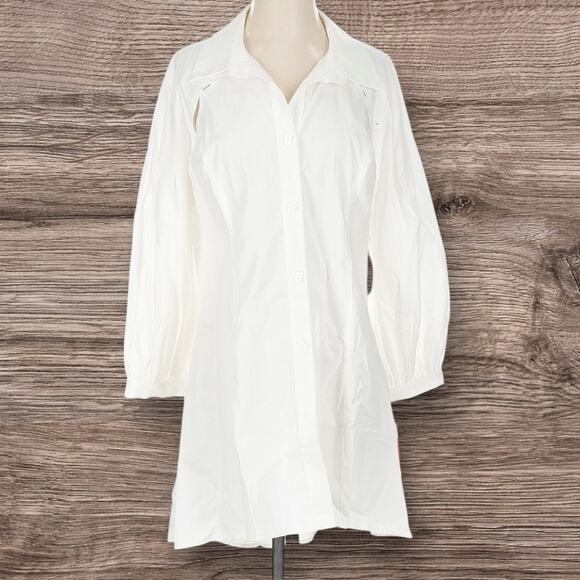 IC by Connie K NWT  | white tunic style long sleeve shirt top | size large - Picture 1 of 6